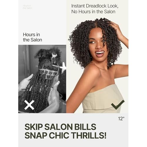 Frodio Veralux Fiber 12'' Synthetic 11X4 Lace Frontal Wig 200% Density Micro Twist Curly Wigs 11X4 Closure HD Lace Dreadlock Wig Glueless Wigs Natural Black Ready to Go Wig for Women