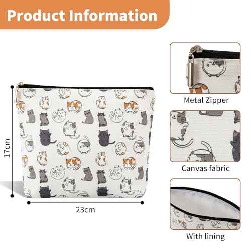 Degpum Cat Makeup Bags for Women,Perfect Cosmetic Bag Just A Girl Who Love Cats For Sisters,Daughters, Friends,Teen Girls & Women.Ideal Gift For Travel, Birthdays, & Christmas,Mothers Day