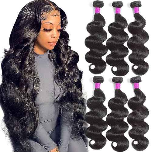 Flady Hair 10A Brazilian Body Wave Virgin Hair 3 Bundles 14 16 18inch Unprocessed Virgin Human Hair Weave Bundles Natural Black Remy Hair