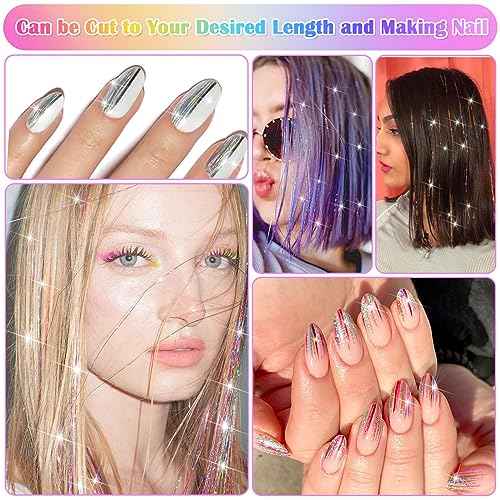 6000 Strands Hair Tinsel Kit in 20 Colors, Glitter Tinsel Hair Extensions Kit Heat-resistant, Fairy Hair Tinsel Tool for Shiny Hair Extension, Women Girls Hair Accessories at Party