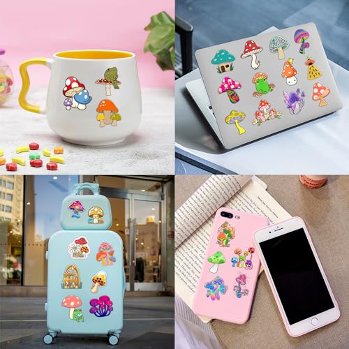 96 PCS Mushroom Temporary Tattoos Mushroom Veggie Theme Birthday Party Decorations Favors Supplies Decor Trippy Cute Stickers Gifts for Boys Girls Kids Class School Prizes Carnival Halloween Christmas