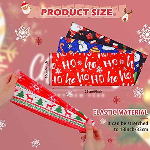 MTLEE 12 Pcs Christmas Stretchy Headbands for Women Christmas Hair Accessories Non Slip Head Wrap for Women(Classic Pattern)