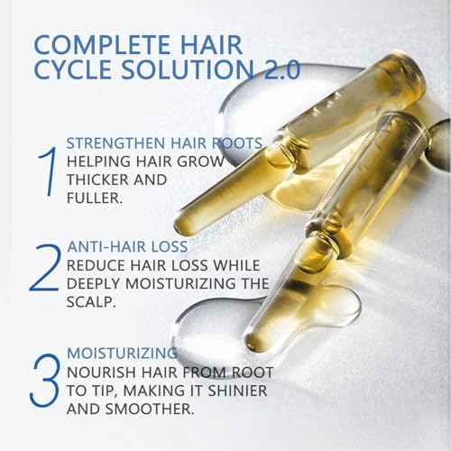 Stem cells hair treatment, stem Cell Complete Hair Growth Cycle Solution 2.0, Stem Cell & Multi-peptides Serum Ampoules for man & women, Hair Care Ampoule Set-28pcs (1 box)