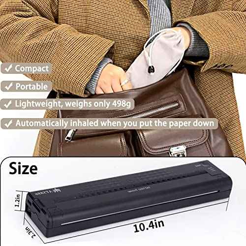 YILONG ATS886 Wireless Tattoo Stencil Printer Portable Bluetooth Thermal Tattoo Machine with 15pcs Transfer Papers Rechargeable Tattoo Printer Kit Compatible with Android, iOS & Windows