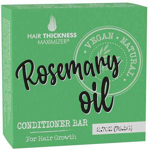 Rosemary Oil for Hair Growth Conditioner Bar. Eco Friendly, Vegan, Color Safe, pH Balanced. Solid Conditioner Bar Equal To 3 Liquid Bottles. Zero Plastic, USA Made, Strengthening & Dry Hair Relief