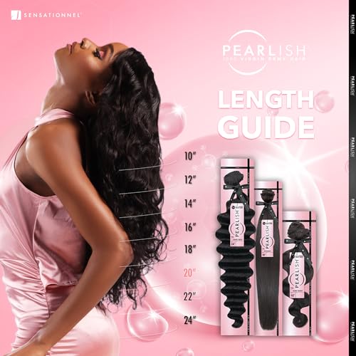 Sensationnel Pearlish bundle human hair - euro body deep pearl conditioned 15a soft remy beauty supply sew in or glue on bundles (18 Inch, NATURAL/BLACK)