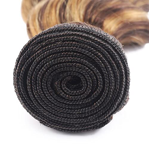 P427 Highlight Blonde Bundles Human Hair Brown Deep Wave 3 Bundles 16 16 16 Inch Unprocessed Brazilian Virgin Remy Honey Blonde Deep Wave Bundle Human Hair Extensions