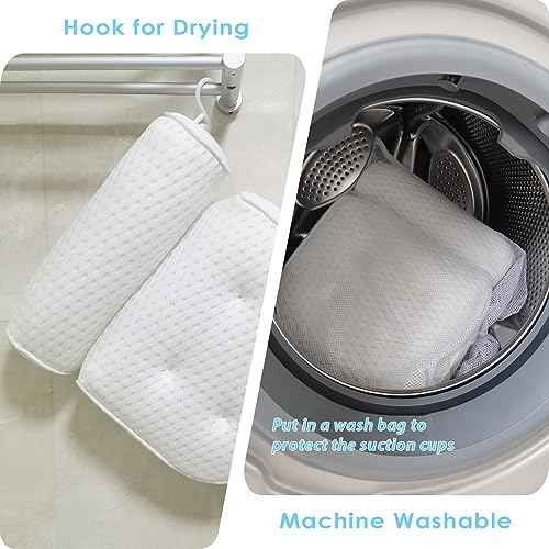 AEROiVi Luxury Bath Pillows for Tub£¬Bath Pillow Bathtub Pillows for Head and Neck Support Bath Cushion Made from Soft Spacer Mesh Material with Suction Cups