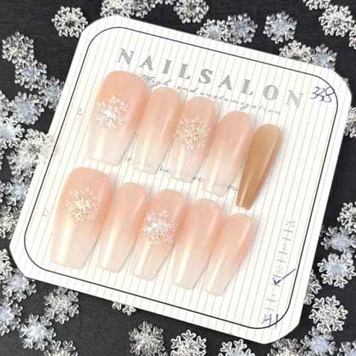 100 Pcs Christmas Nail Charms Snowflake Nail Art Charms with Rhinestones Designs White Transparent Snowflake Nail Supplies for Acrylic Nails Xmas Nail Decoration for Women DIY Manicure Accessories