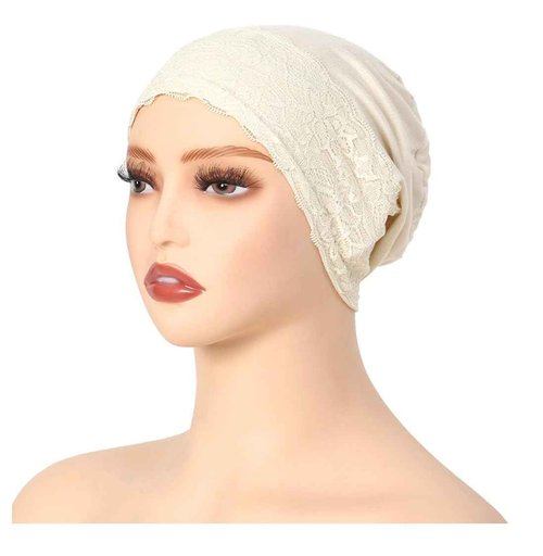 Lucky staryuan Lace Undercap Hijab, Stretchy Full Coverage Inner Cap for Women, White, 10 Pack (US, Numeric, 6 3/4, 7 1/4, Multicolors)