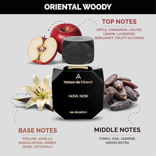 Maison de l'Avenir Nova Noir ? ELIXIR COLLECTION | Oriental Woody Fragrance | Unisex Cologne & Perfume | Natural & Essential Oils | Eau de Parfum (48 Hours) | Made in UAE | 100ml / 3.4 fl. oz.