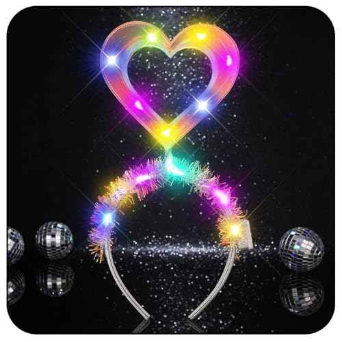 Sixexey Light Up Headband LED Heart Headbands Valentine¡¯s Day Party Hair Accessories for Women