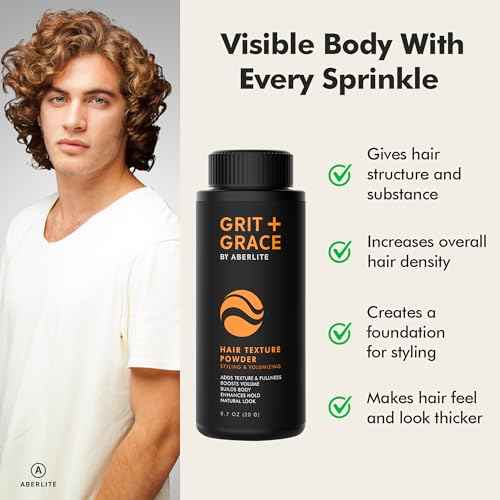Aberlite Grit + Grace Hair Texture Powder for Men & Women - Styling Texturizing Volume Powder, Volumizing Hair Products, Matte Finish