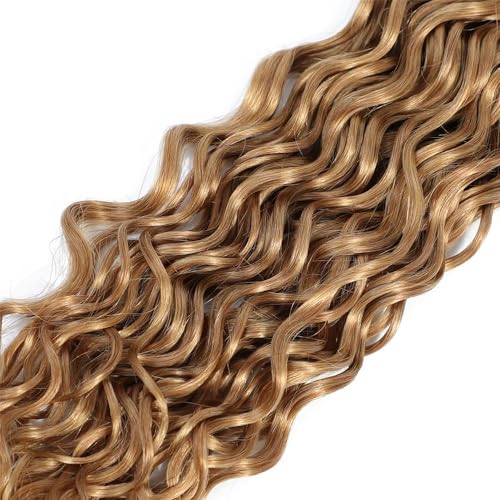 #27 Honey Water Wave Human Hair Bundles 3 Bundles Brazilian Virgin Human Hair Extensions Unprocessed Hair Bundles for Women 26 28 30 Inch