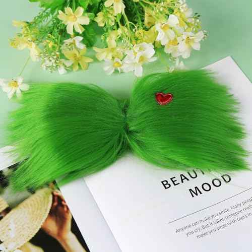 Christmas Green Bow Hair Clip, Green Gloves Women Girls Costume Accessories Christmas Hair Clip Tree Decorations