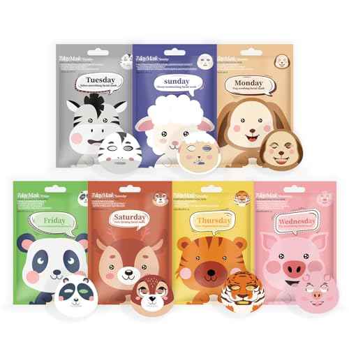 7PCS Kids Face Mask Set Spa Treatment Facial Mask for Kids, Moisturizing Spa Party Facial Mask Skincare Set