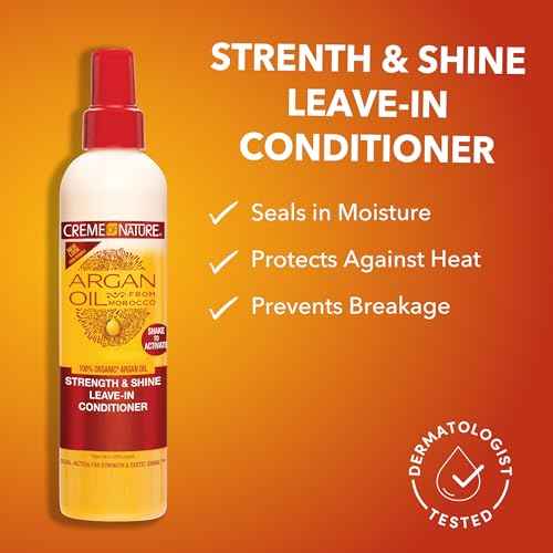 Creme of Nature, Argan Oil Leave In Conditioner, Detangling and Conditioning Formula for Normal Hair 8.45 Fl Oz