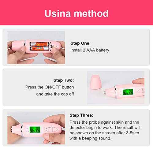 Portable Skin Analyzer Digital Skin Detector Pen with LCD Screen Water Oil Tester Moisture Analysis Machine for Beauty Salon Spa Home Travelling Gift Girls Women