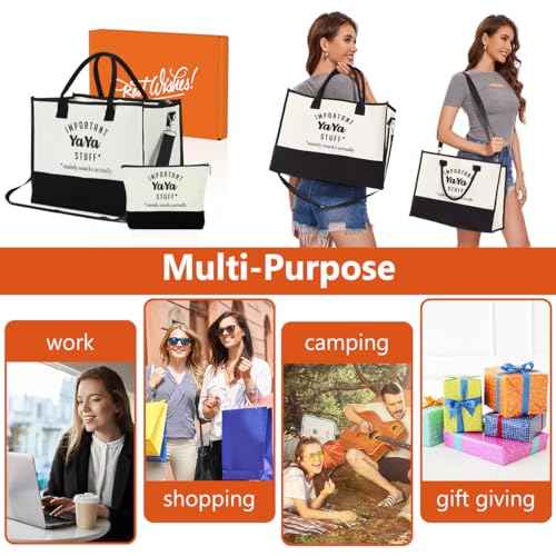 FORBIDDEN PAPER Mothers Day Grandma Mimi Yaya Retirement Dance Aunt Travel Book Witchy Gifts for Women Tote Bag & Makeup Bag