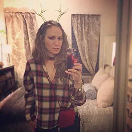 JeVenis Luxury Reindeer Antler Headband Gold Deer Headband Festival Wear Party Hats