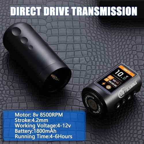 Rattlesnake Rotary Tattoo Machine Pen V4 Digital LED Display 4.2mm Stroke Length with Extra Battery