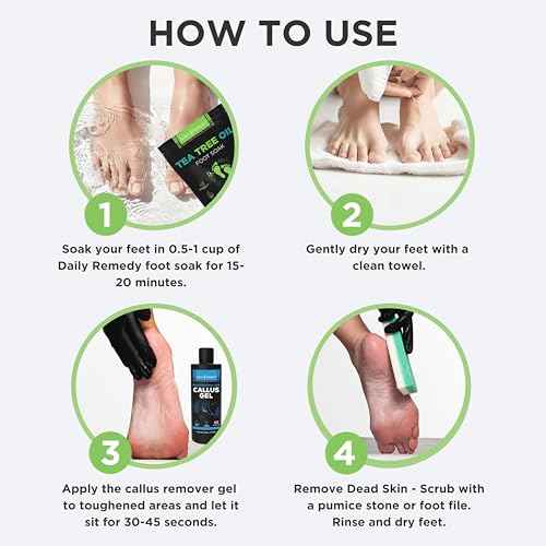 Foot Callus Remover Gel Set - Professional Callus Remover for Feet, Calloused Feet Remover Gel - Pedicure Kit & Foot Spa Tools - Feet Callus Remover - 8oz w/ 16oz Tea Tree Oil Foot Soak - USA