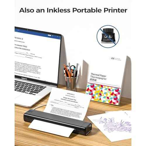 COLORWING M08F Tattoo Stencil Printer Bluetooth, Wireless Thermal Transfer Machine for Skin, Small A4 Paper (Black)