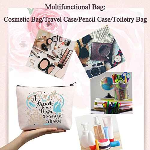 BDPWSS Fairy Tales Makeup Bag Fairy Princess Gift a Dream Is a Wish Your Heart Makes Cosmetic Bag For Friend Sister (You makes dream)