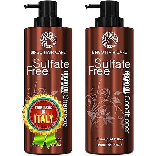 Moroccan Argan Oil Shampoo and Conditioner Set - Sulfate Free, Anti Frizz Hydrating Care for Women - Deep Moisturizing Treatment for Color, Keratin Treated, Curly, Damaged and Dry Hair