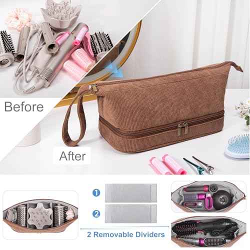 Hair Dryer Case, Double-Layer Hair Tools Travel Carrying Case for Shark FlexStyle/SmoothStyle with Hair Dryer Bag - Hair Air Wrap Dryer Case Flat Curling Iron Travel Organizer