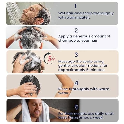 Biotion Hair Growth Shampoo for Men: Natural Thickening Shampoo with Tea Tree Oil Ginseng Mint for Hair Loss and Thinning Hair - 10.1 fl.oz, Dark Blue