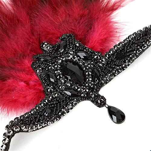 Roaring Art Deco 1920s Flapper Feather Headpiece Roaring 20s Great Gatsby Headband for Women 1920s Headwear