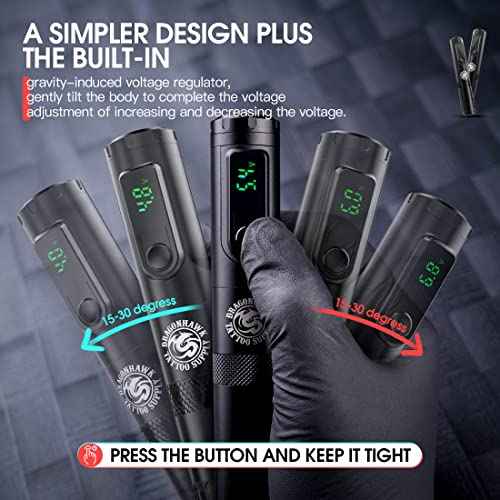 Dragonhawk X4 Tattoo Pen Kit Wireless Tattoo Machine Gun Kit Tattoo Cartridges Needles Black Tattoo Ink Supplies General Tattoo Kit TZ-025