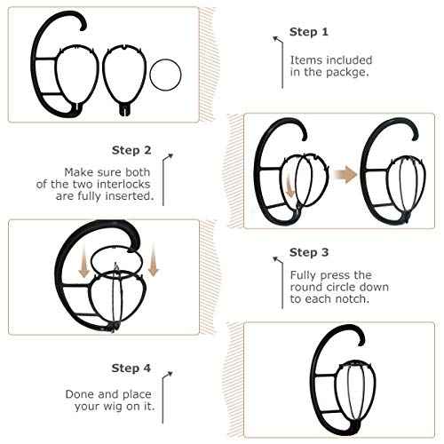 Dreamlover Hanging Wig Stand, Head for Wigs, 4 Sets