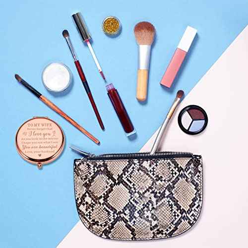 Boo Basket Stuffers for Husband from Her Wife Anniversary Mirror Gift for Wife Her 10 Year Anniversary I Love You Gifts for Female Women Makeup Mirror Gift Wedding Inspirational Gifts Female