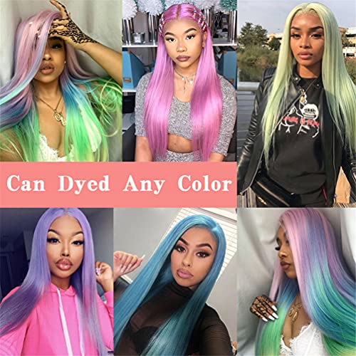 613 Blonde Human Hair Bundles with Closure 100% Brazilian Virgin Straight Bundles with 4x4 Lace Closure 613 Platinum 3 Straight Bundles Human Hair Weave with 4x4 Lace Closure (10 12 14+10)