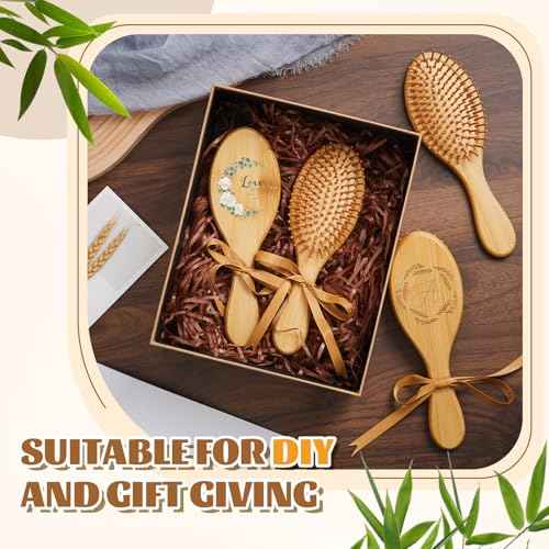 Weysat 12 Pcs Bamboo Hair Brushes Bulk Natural Wooden Paddle Brush Lightweight Massage Scalp Hair Combs Bamboo Detangling Hairbrush for Women Men for All Hair Types, Anti Static
