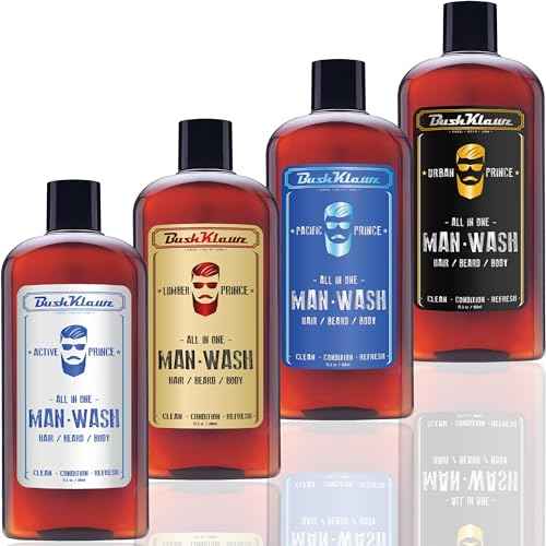ACTIVE PRINCE MAN 3-in-1 Shampoo Conditioner Hair Beard Body Wash - American Viking Crew Cannon Bulldog Duke PH Ballwash