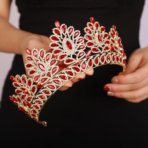 JWICOS Baroque Queen Crown Crystal Tiaras and Crowns for Women Halloween Costume Hair Accessories for Wedding Prom Birthday Party (Style 1)