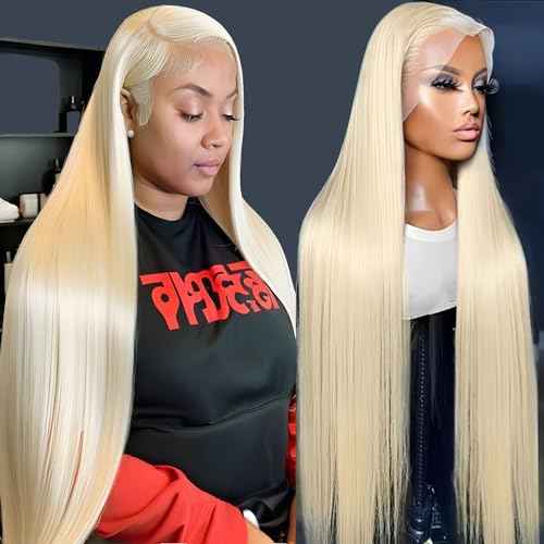 613 13x6 Lace Front Wig Human Hair 30 inch Straight Blonde Wig Human Hair 180% Density 613 HD Lace Frontal Wig Blonde Lace Front Wigs Human Hair Pre Plucked with Baby Hair