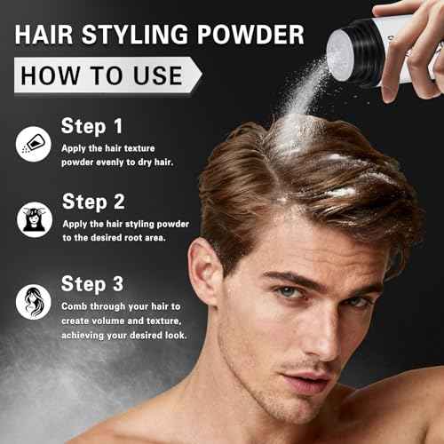 DAMUSI Hair Texture Styling Powder for Men & Women - Hair Texturizing Volume Powder with Matte Finish, Strong Hold, Easy to Apply for All Hair Styles 0.52 Oz(Pack of 2)