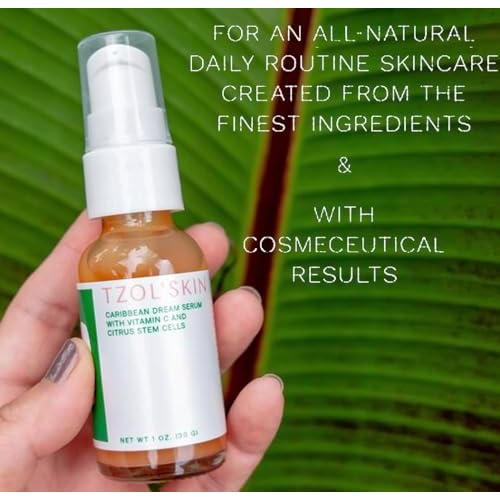 TZOL¡¯SKIN - Caribbean Dream Serum - CC Serum - Vitamin C & Hyaluronic Acid - Citrus Stem Cells - Hydrating - For Dark Spots - Evens Skin Tone - No Paraben, Silicones & Sulfates - Vegan - Cruelty Free