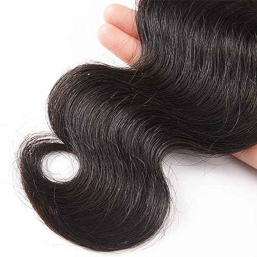 Cirvty 24 Inch Body Wave Bundle Human Hair 1 Bundles Body Wave Bundles 100% Unprocessed Brazilian Virgin Hair Bundles Double Weft Weave Bundles Human Hair Natural Black Color
