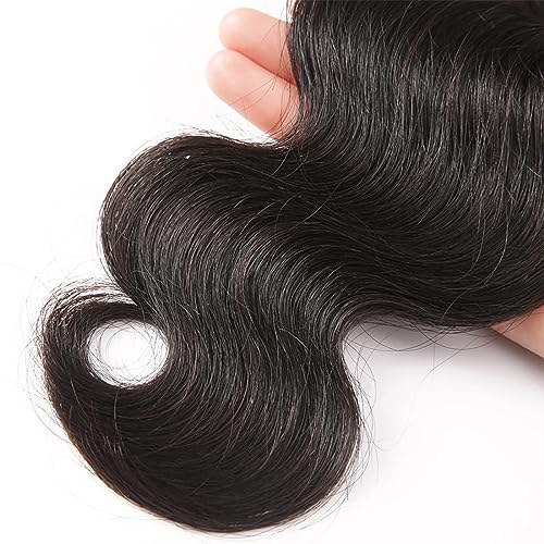 Cirvty 30 Inch Body Wave Bundle Human Hair 1 Bundles Body Wave Bundles 100% Unprocessed Brazilian Virgin Hair Bundles Double Weft Weave Bundles Human Hair Natural Black Color