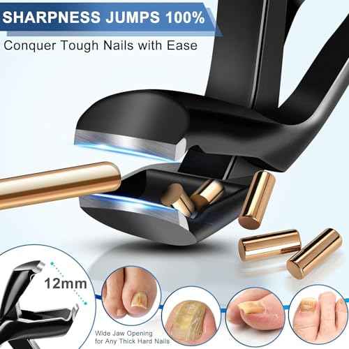 Toenail Clippers for Thick Toenails, Stocking Stuffers 2025 Gifts for Men Women, Angled Head Large Toe Nail Clippers with Wide Jaw Opening, Christmas Xmas Presents Gifts for Adults