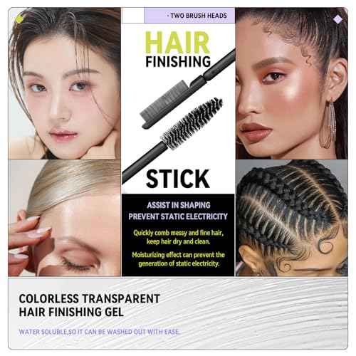 BestLand Double-Head Hair Finishing Stick ? Non-Greasy Flyaway Tamer with Mascara Brush & Comb Tip, Styling Gel Wax Stick for Bangs & Baby Hair Control