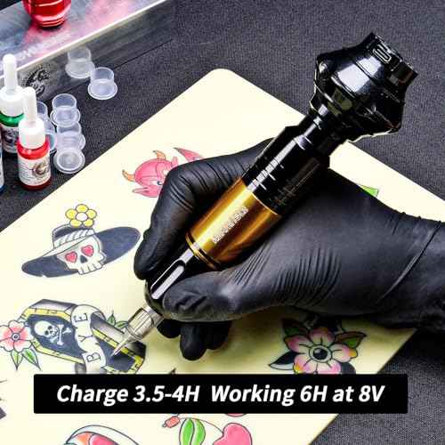 Wormhole Tattoo Gun Kit Tattoo Kit 1050mAh Tattoo Battery Pack Complete Rotary Tattoo Practice Machine Kit 20 Tattoo Cartridge Needles Wireless Power Supply WTK248