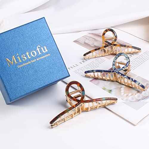 Hair Clip, 3 Pack - Large Metal Hair Claw Clips for Women's Thick or Thin Hair, 3 Styles, Practical, Sturdy - Perfect for Long Hair, Short Hair, Daily or Special Occasions