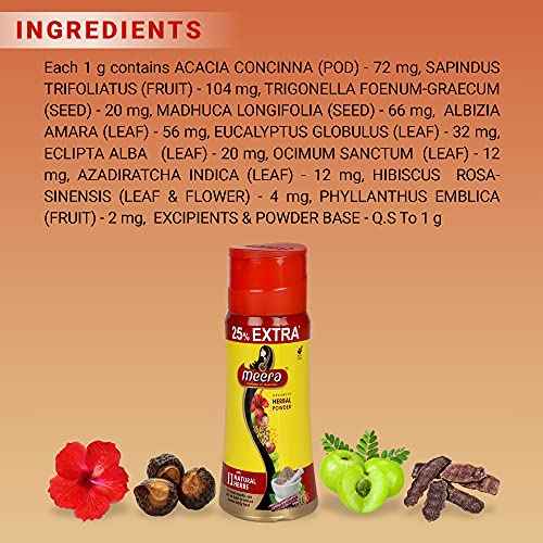 Meera Advanced Herbal Hair Wash Powder (150gms)(5.29 Ounces).