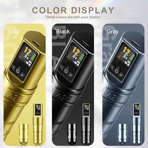 DKLAB New DK-W1 Pro Wireless Tattoo Gun Pen Kit Supply with Japanese Coreless Motor & 2 Pieces of 2400mAh Battery Power for Permanent Make Up Artists (Gray, 4.0mm Stroke)